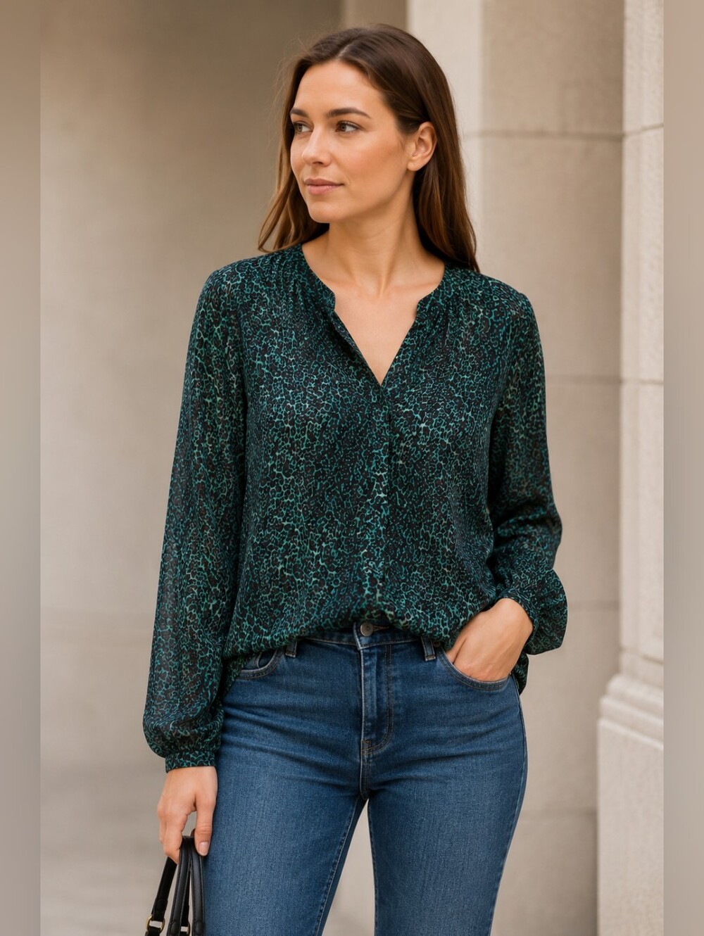 Edc Dark Green Light blouse